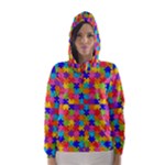 Autism Jigsaw Puzzle Hooded Wind Breaker (Women)