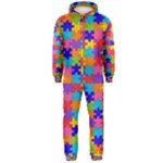 Autism Jigsaw Puzzle Hooded Jumpsuit (Men)