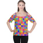 Autism Jigsaw Puzzle Women s Cutout Shoulder Tee