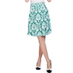 Emerald Green Damask Pattern A-Line Skirt