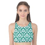 Emerald Green Damask Pattern Tank Bikini Top