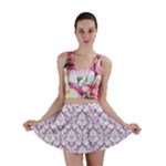 Lilac Damask Pattern Mini Skirt