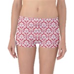 Poppy Red Damask Pattern Boyleg Bikini Bottoms