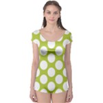 Spring Green Polkadot Boyleg Leotard (Ladies)