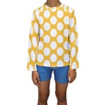 Sunny Yellow Polkadot Kid s Long Sleeve Swimwear