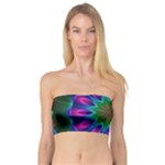 Star Of Leaves, Abstract Magenta Green Forest Bandeau Top Star Of Leaves, Abstract Magenta Green Forest Bandeau Top
