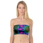 Star Of Leaves, Abstract Magenta Green Forest Bandeau Top