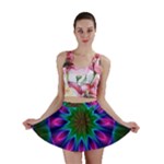 Star Of Leaves, Abstract Magenta Green Forest Mini Skirts Star Of Leaves, Abstract Magenta Green Forest Mini Skirts