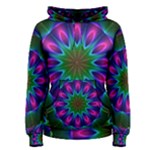 Star Of Leaves, Abstract Magenta Green Forest Women s Pullover Hoodie