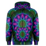 Star Of Leaves, Abstract Magenta Green Forest Men s Zipper Hoodie Star Of Leaves, Abstract Magenta Green Forest Men s Zipper Hoodie