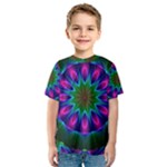 Star Of Leaves, Abstract Magenta Green Forest Kid s Sport Mesh Tee Star Of Leaves, Abstract Magenta Green Forest Kid s Sport Mesh Tee