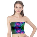 Star Of Leaves, Abstract Magenta Green Forest Tube Top