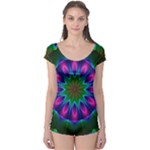 Star Of Leaves, Abstract Magenta Green Forest Boyleg Leotard (Ladies) Star Of Leaves, Abstract Magenta Green Forest Boyleg Leotard (Ladies)