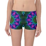 Star Of Leaves, Abstract Magenta Green Forest Boyleg Bikini Bottoms