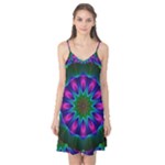 Star Of Leaves, Abstract Magenta Green Forest Camis Nightgown