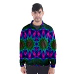 Star Of Leaves, Abstract Magenta Green Forest Wind Breaker (Men) Star Of Leaves, Abstract Magenta Green Forest Wind Breaker (Men)