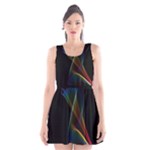 Abstract Rainbow Lily, Colorful Mystical Flower  Scoop Neck Skater Dress