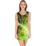 Dawn Of Time, Abstract Lime & Gold Emerge Sleeveless Bodycon Dress