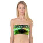 Dawn Of Time, Abstract Lime & Gold Emerge Bandeau Top