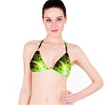 Dawn Of Time, Abstract Lime & Gold Emerge Bikini Top