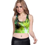 Dawn Of Time, Abstract Lime & Gold Emerge Racer Back Crop Top