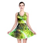 Dawn Of Time, Abstract Lime & Gold Emerge Reversible Skater Dress