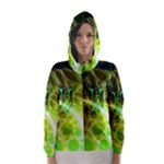 Dawn Of Time, Abstract Lime & Gold Emerge Hooded Wind Breaker (Women)