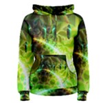 Dawn Of Time, Abstract Lime & Gold Emerge Women s Pullover Hoodie