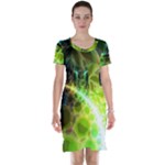 Dawn Of Time, Abstract Lime & Gold Emerge Short Sleeve Nightdress Dawn Of Time, Abstract Lime & Gold Emerge Short Sleeve Nightdress