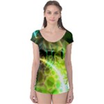 Dawn Of Time, Abstract Lime & Gold Emerge Boyleg Leotard (Ladies)