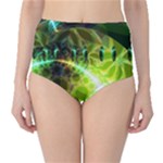 Dawn Of Time, Abstract Lime & Gold Emerge High-Waist Bikini Bottoms