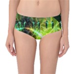 Dawn Of Time, Abstract Lime & Gold Emerge Mid-Waist Bikini Bottoms