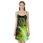 Dawn Of Time, Abstract Lime & Gold Emerge Satin Night Slip Dawn Of Time, Abstract Lime & Gold Emerge Satin Night Slip