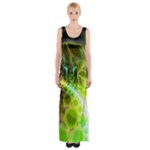 Dawn Of Time, Abstract Lime & Gold Emerge Maxi Thigh Split Dress