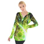 Dawn Of Time, Abstract Lime & Gold Emerge Women s Tie Up Tee Dawn Of Time, Abstract Lime & Gold Emerge Women s Tie Up Tee
