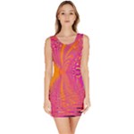 Magenta Boardwalk Carnival, Abstract Ocean Shimmer Sleeveless Bodycon Dress