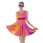 Magenta Boardwalk Carnival, Abstract Ocean Shimmer Skater Dress