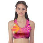 Magenta Boardwalk Carnival, Abstract Ocean Shimmer Sports Bra Magenta Boardwalk Carnival, Abstract Ocean Shimmer Sports Bra