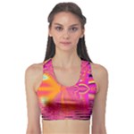 Magenta Boardwalk Carnival, Abstract Ocean Shimmer Sports Bra