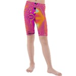 Magenta Boardwalk Carnival, Abstract Ocean Shimmer Kid s Mid Length Swim Shorts