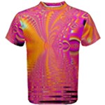 Magenta Boardwalk Carnival, Abstract Ocean Shimmer Men s Cotton Tee