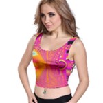 Magenta Boardwalk Carnival, Abstract Ocean Shimmer Crop Top Magenta Boardwalk Carnival, Abstract Ocean Shimmer Crop Top