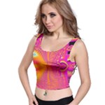 Magenta Boardwalk Carnival, Abstract Ocean Shimmer Crop Top