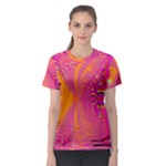 Magenta Boardwalk Carnival, Abstract Ocean Shimmer Women s Sport Mesh Tee