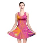 Magenta Boardwalk Carnival, Abstract Ocean Shimmer Reversible Skater Dress Magenta Boardwalk Carnival, Abstract Ocean Shimmer Reversible Skater Dress