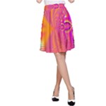 Magenta Boardwalk Carnival, Abstract Ocean Shimmer A-Line Skirt