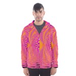 Magenta Boardwalk Carnival, Abstract Ocean Shimmer Hooded Wind Breaker (Men)