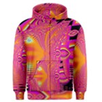 Magenta Boardwalk Carnival, Abstract Ocean Shimmer Men s Zipper Hoodie Magenta Boardwalk Carnival, Abstract Ocean Shimmer Men s Zipper Hoodie