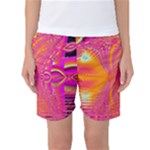 Magenta Boardwalk Carnival, Abstract Ocean Shimmer Women s Basketball Shorts