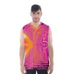 Magenta Boardwalk Carnival, Abstract Ocean Shimmer Men s Basketball Tank Top